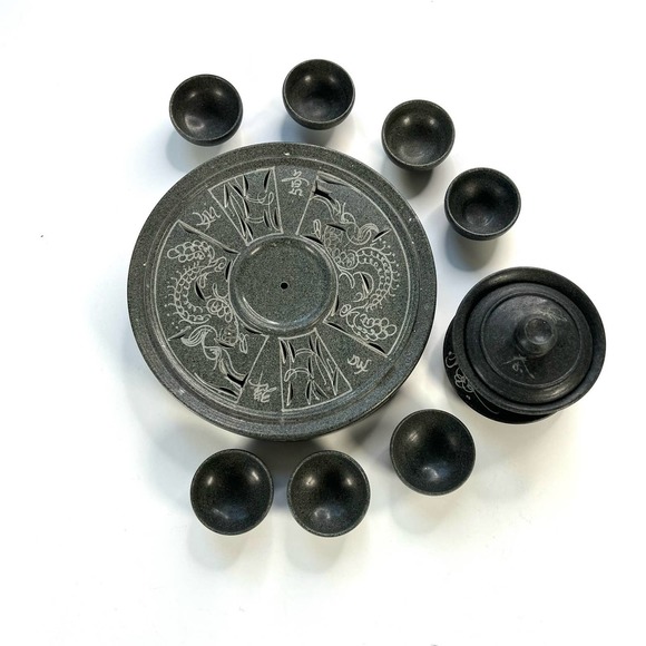 Marble carved tea set- tea ceremony - Picture 3 of 5